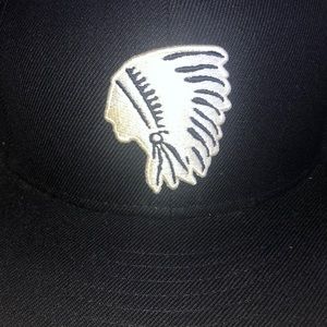 10 Deep Natives Fitted Cap in Navy White 7 1/4